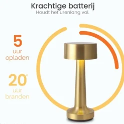 Goliving Tafellamp Oplaadbaar – Draadloos en dimbaar – Moderne touch lamp