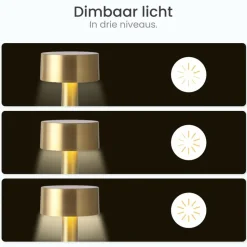 Goliving Tafellamp Oplaadbaar – Draadloos en dimbaar – Moderne touch lamp