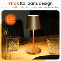 Goliving Tafellamp Oplaadbaar – Draadloos en dimbaar – Moderne touch lamp