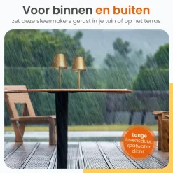 Goliving Tafellamp Oplaadbaar – Draadloos en dimbaar – Moderne touch lamp