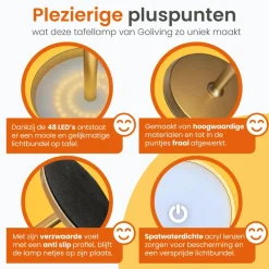 Goliving Tafellamp Oplaadbaar – Draadloos en dimbaar – Moderne touch lamp