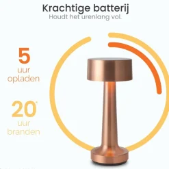 Goliving Tafellamp Oplaadbaar – Draadloos en dimbaar – Moderne touch lamp