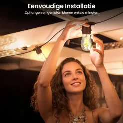 Gologi lichtsnoer buiten en binnen - Lichtslinger 10M - Tuinverlichting LED