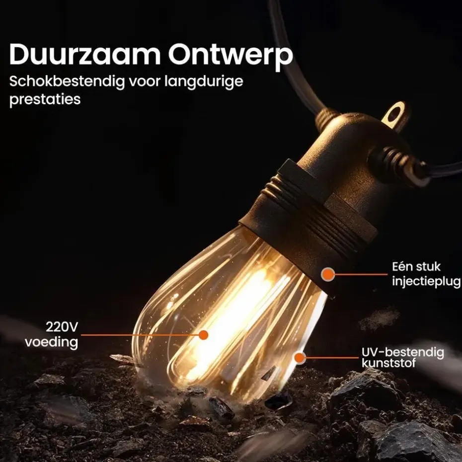 Gologi lichtsnoer buiten en binnen - Lichtslinger 10M - Tuinverlichting LED