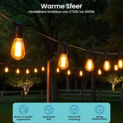 Gologi lichtsnoer buiten en binnen - Lichtslinger 5M - Tuinverlichting LED