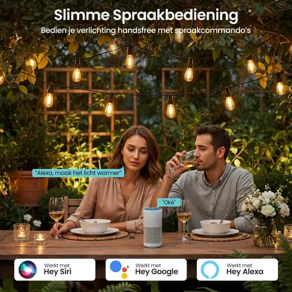 Gologi lichtsnoer buiten en binnen - Lichtslinger 15M - Tuinverlichting LED