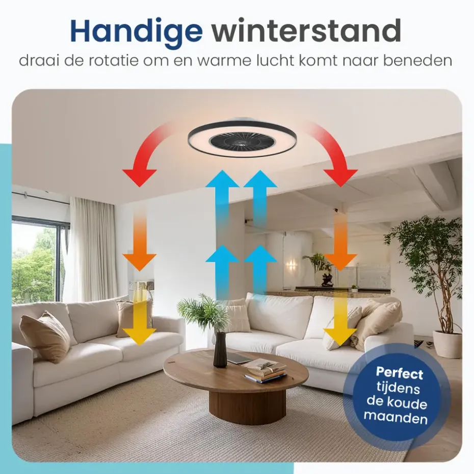 Gologi Plafondventilator met Verlichting - Ø60 cm - LED RGBW - 6 Standen