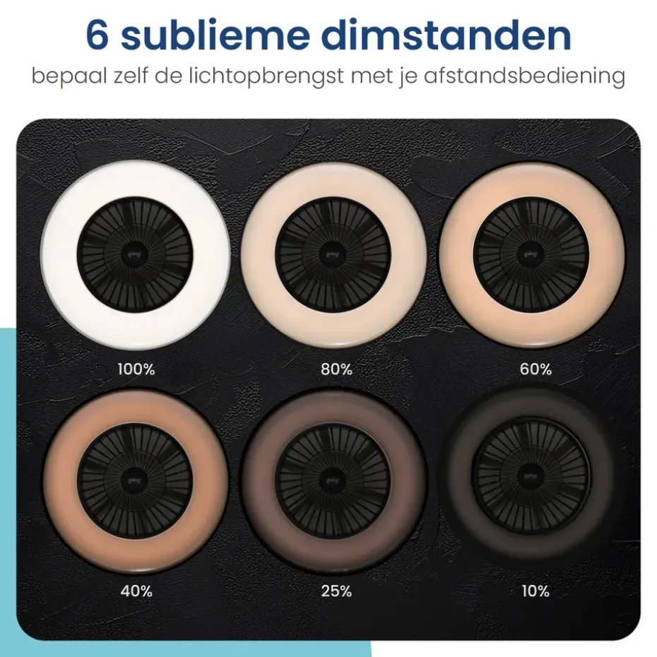 Gologi Plafondventilator met Verlichting - Ø60 cm - LED RGBW - 6 Standen
