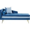 GONESSE - Chaise longue - Blauw - Fluweel