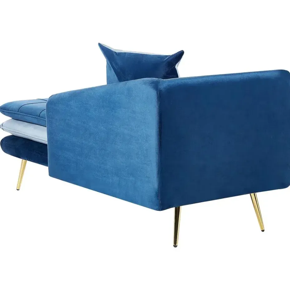 GONESSE - Chaise longue - Blauw - Fluweel