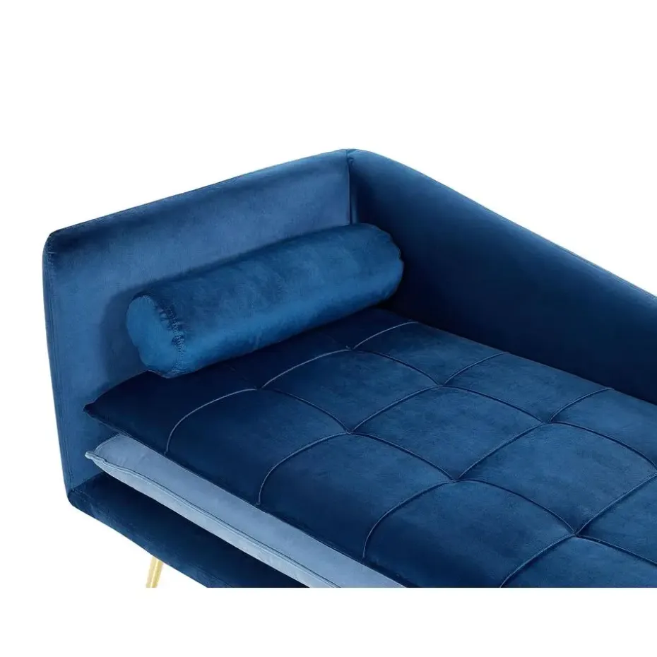 GONESSE - Chaise longue - Blauw - Fluweel