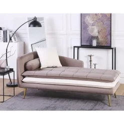 GONESSE - Chaise longue - Bruin - Linkerzijde - Polyester