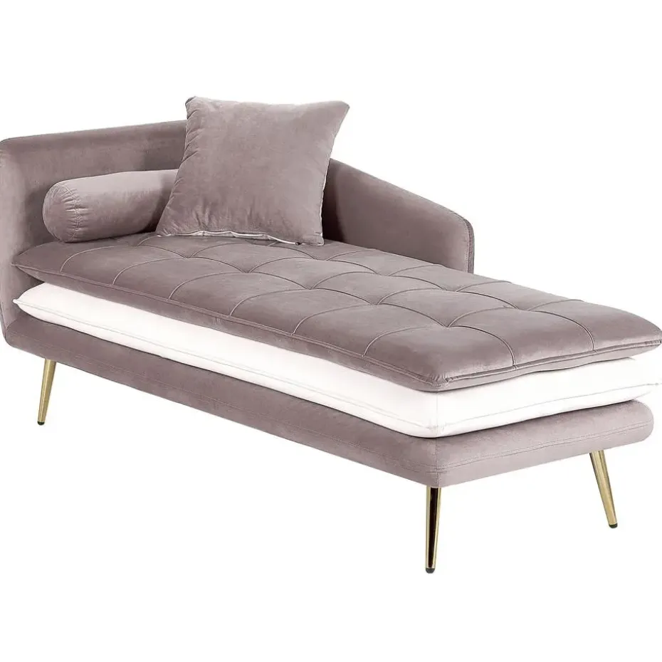 GONESSE - Chaise longue - Bruin - Linkerzijde - Polyester
