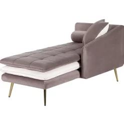 GONESSE - Chaise longue - Bruin - Linkerzijde - Polyester