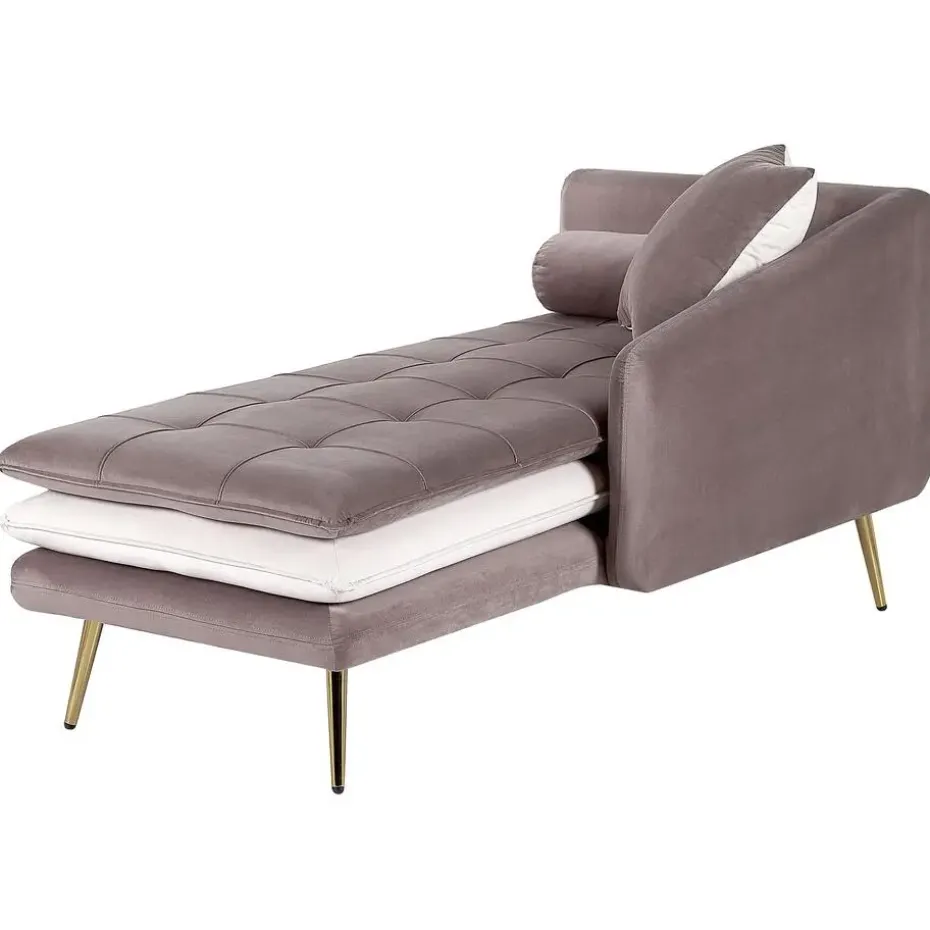 GONESSE - Chaise longue - Bruin - Linkerzijde - Polyester