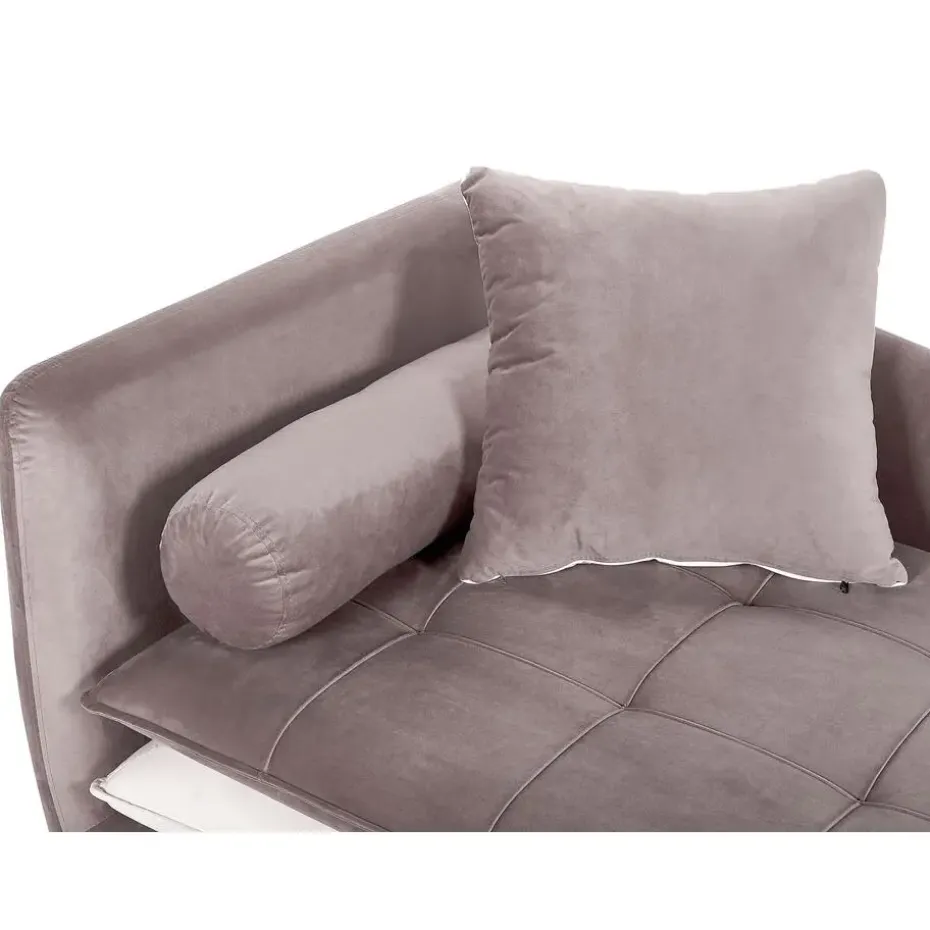 GONESSE - Chaise longue - Bruin - Linkerzijde - Polyester