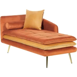 GONESSE - Chaise longue - Oranje - Fluweel