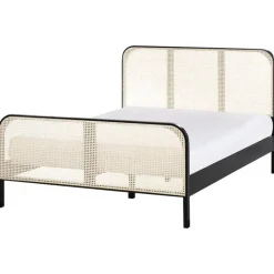 GONFARON - Tweepersoonsbed - Zwart - 140 x 200 cm - Dennenhout