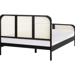 GONFARON - Tweepersoonsbed - Zwart - 140 x 200 cm - Dennenhout