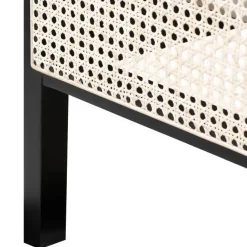 GONFARON - Tweepersoonsbed - Zwart - 140 x 200 cm - Dennenhout