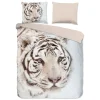 Good Morning Witte Tijger Flanel Debedovertrek Off-white-2-persoons (200 x 20...