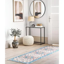 GORDES - Loper tapijt - Beige/Blauw - 80 x 240 cm - Polyester