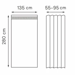 Gordijn Fabian - bruin - 135x280 cm (1 stuk)