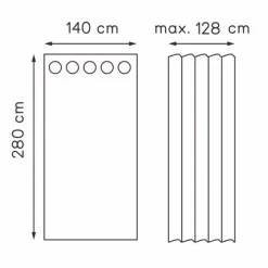 Gordijn Mila - wit - 140x280 cm (1 stuk)