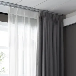 Gordijnrail - uitschuifbaar - van 145 tot 270 cm - aluminium - gebroken wit