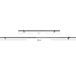 Gordijnroede - Uitschuifbaar - Stang van 125-240 cm - Zwart