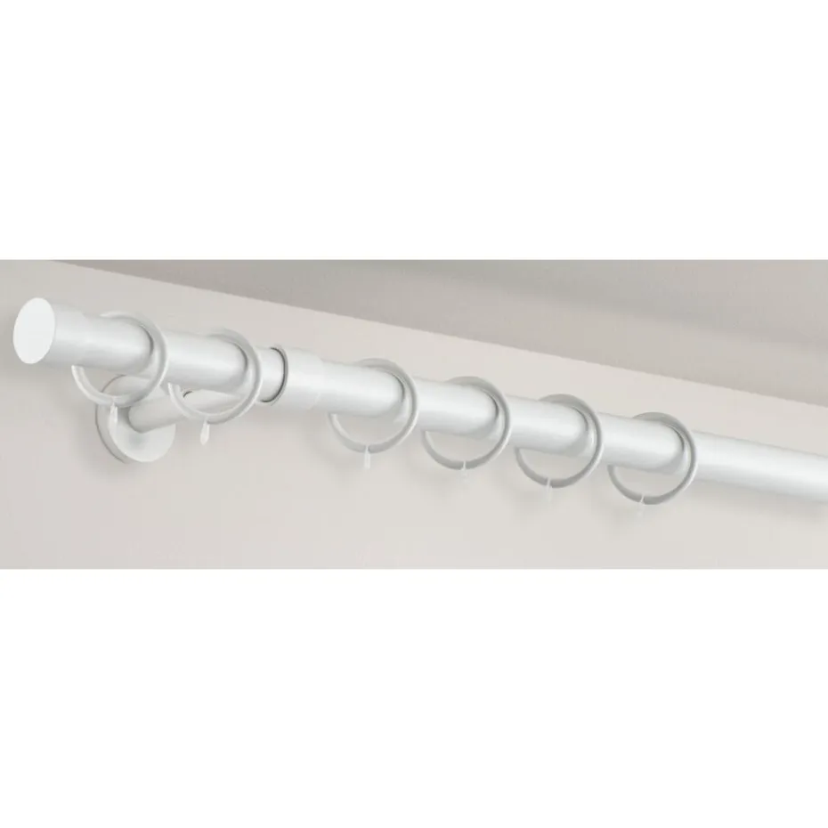 Gordijnroede 120cm - wit metaal - Ø28mm (2016367)