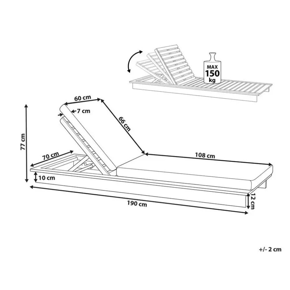 GRANARI - Ligstoel - Lichthout/Off-white - Acaciahout