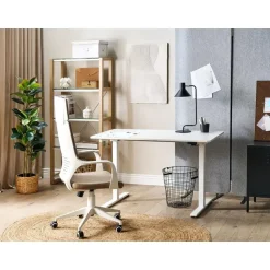 GRIFTON - Verstelbaar bureau - Wit - 120 cm - Staal