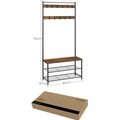 Groot Garderoberek XL met Schoenenbank 175 x 85 cm