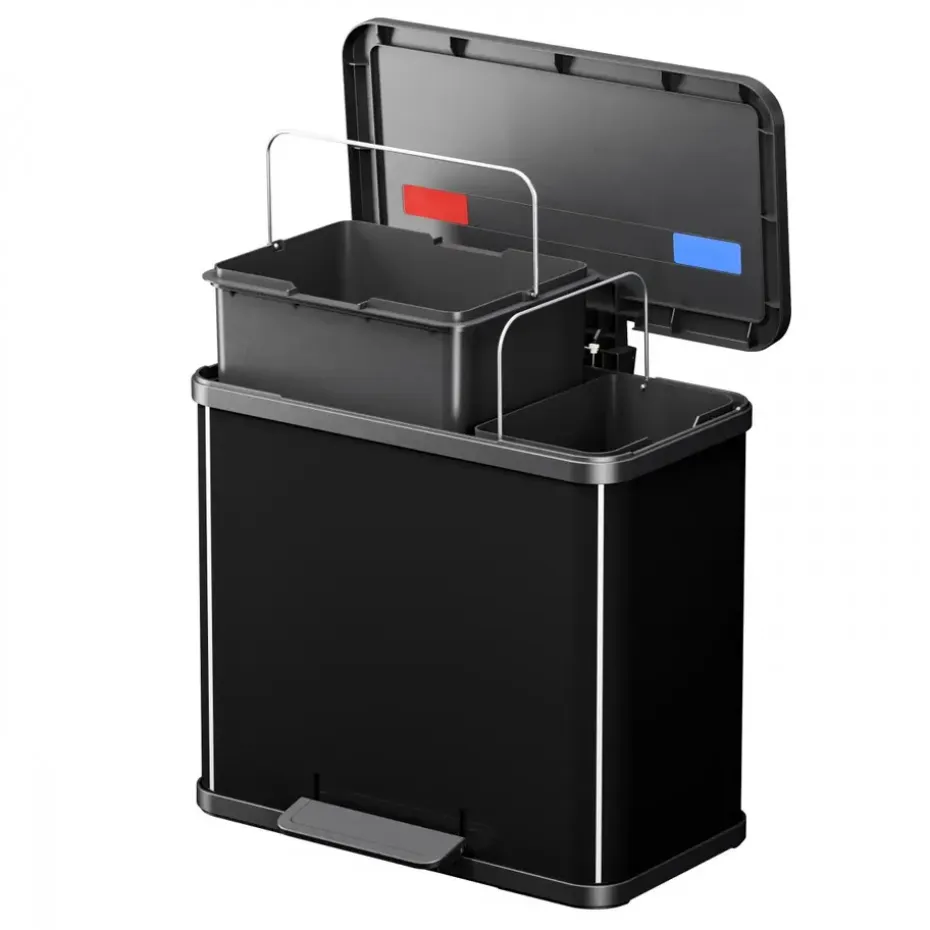 Hailo Öko Duo Plus L Prullenbak - 17+9L - zwart