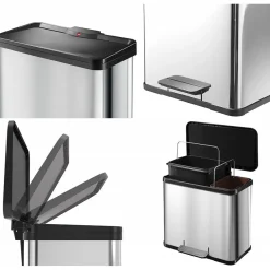 Hailo Öko Duo Plus L Prullenbak - 17+9L - RVS