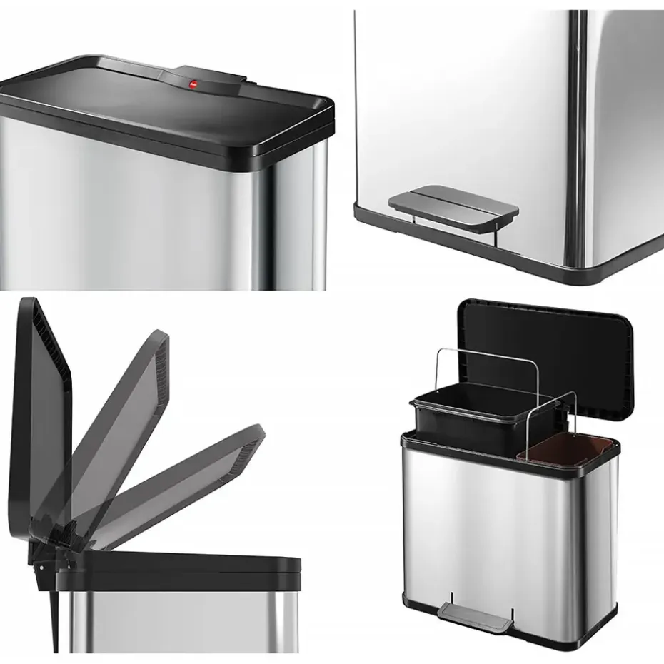 Hailo Öko Duo Plus L Prullenbak - 17+9L - RVS