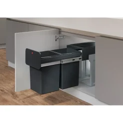 Hailo Tandem Inbouwprullenbak - 2x14L - zwart