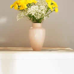 Hakbijl Glass Bloemenvaas Olaf - Beige - glas - D21 x H30 cm