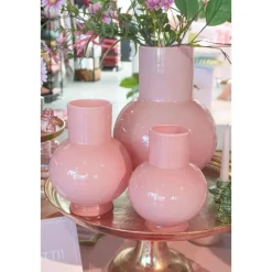 Hakbijl Glass Bloemenvaas Deborah - Roze - glas - D20 x H 26 cm