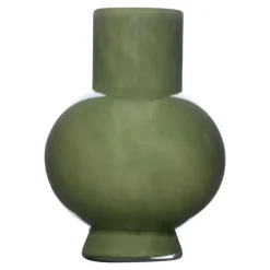 Hakbijl Glass Bloemenvaas Deborah - Groen - glas - D17 x H22 cm