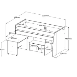Halfhoogslaper Charly - acaciakleur - 110x113,8x206,3 cm