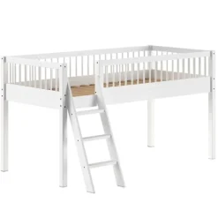 Halfhoogslaper Forrest 90x200cm - massief beukenhout - wit