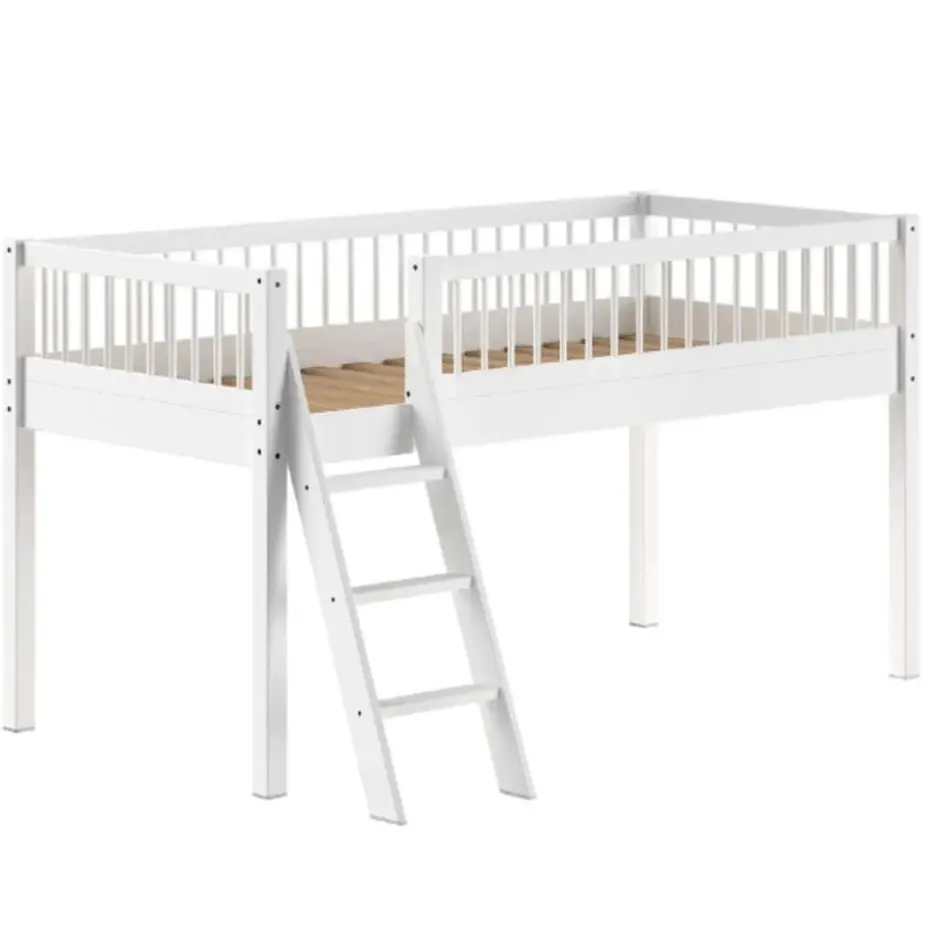 Halfhoogslaper Forrest 90x200cm - massief beukenhout - wit