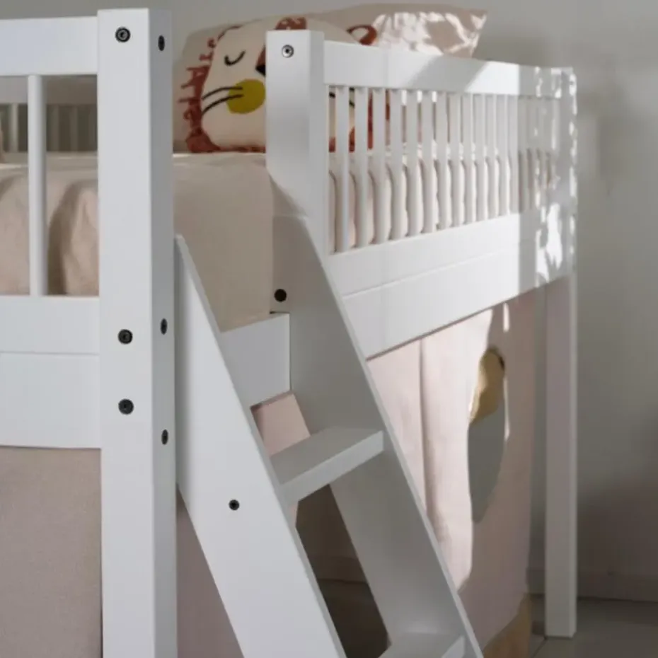 Halfhoogslaper Forrest 90x200cm - massief beukenhout - wit