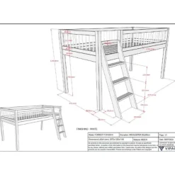 Halfhoogslaper Forrest 90x200cm - massief beukenhout - wit
