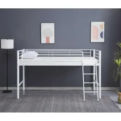 Halfhoogslaper Julie 90x200cm - metaal - mat wit