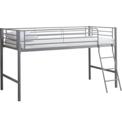 Halfhoogslaper Julie 90x200cm - metaal - mat grijs