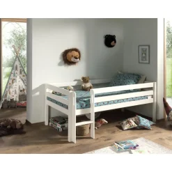 Halfhoogslaper Pip 90 x 200 dennenhout - wit