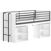 Halfhoogslaper Sammie 90x200cm - met bureau en boekenrekjes - wit